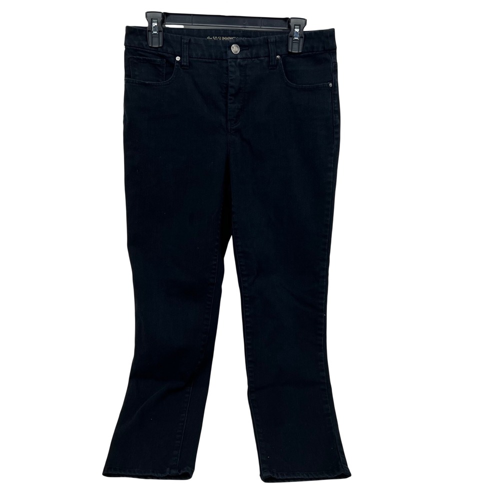 Chicos So Slimming Girlfriend Ankle Jeans Black Stretch Denim Size 0.5 Womens
